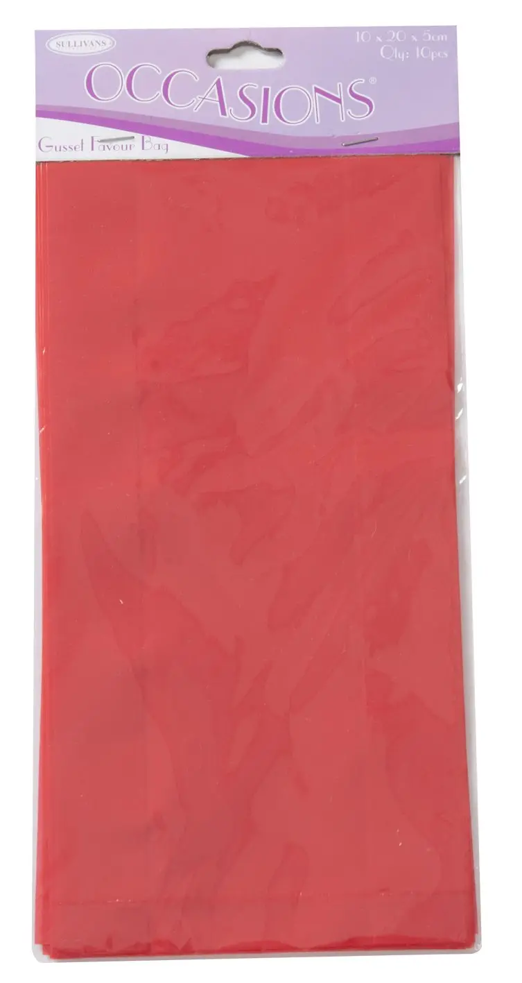 Sullivans Gusset Favour Bag, Red- 10Pc 1