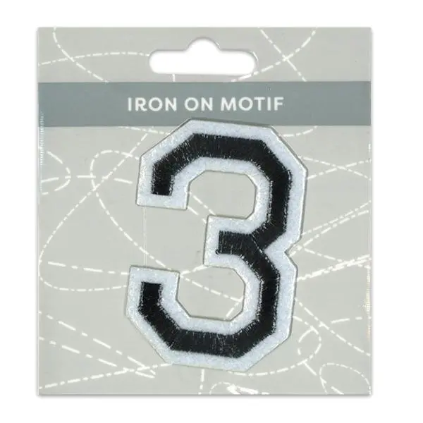 Sullivans Iron On Motif, Black 3- 75Mm 1