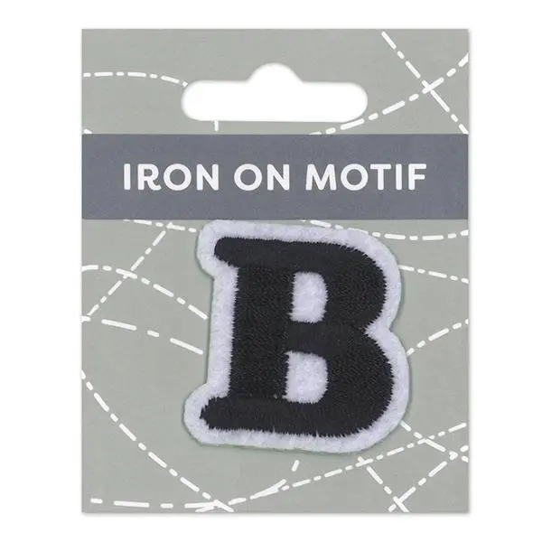 Sullivans Iron On Motif, Black B- 35Mm 1