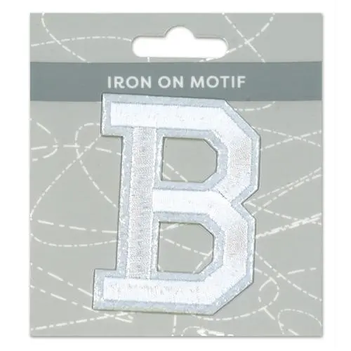 Sullivans Iron On Motif, White B- 75Mm 1