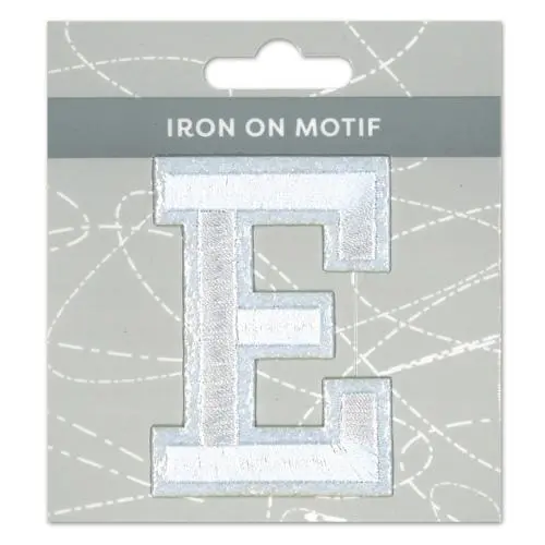 Sullivans Iron On Motif, White E- 75Mm 1