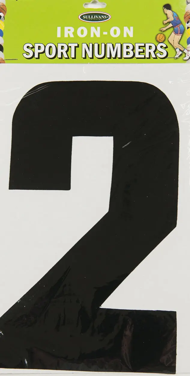 Sullivans Iron On Number 2, Black- 20Cm 1