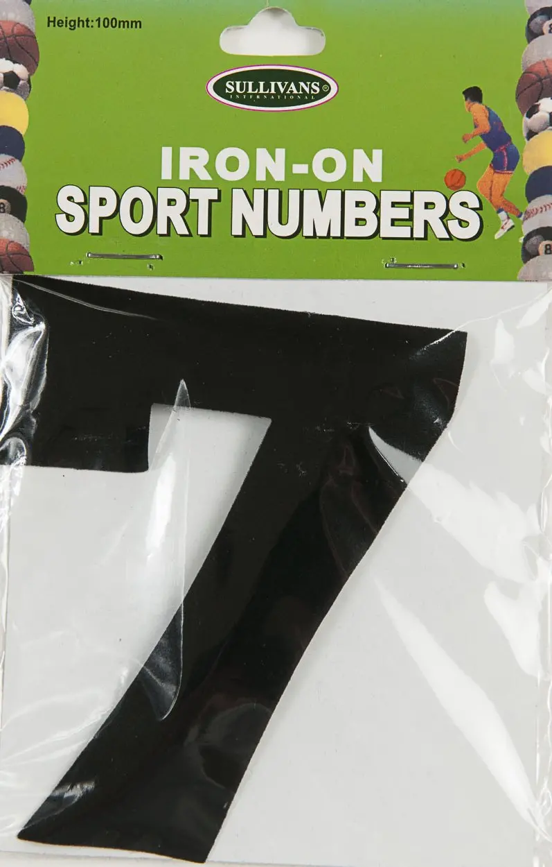 Sullivans Iron On Number 7, Black- 10Cm 1
