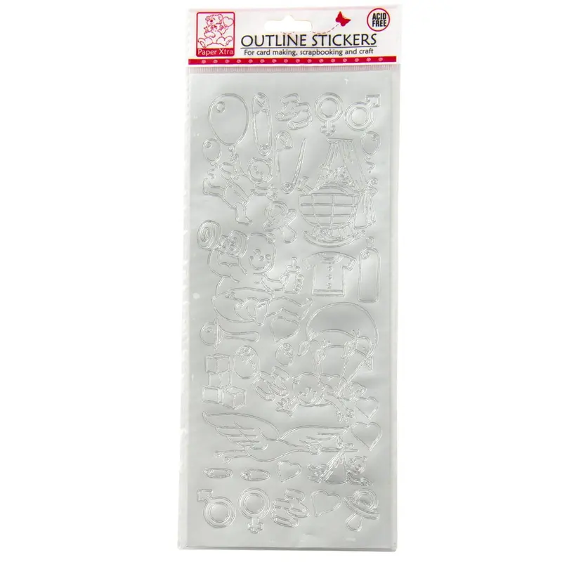 Sullivans Outline Stickers, Silver- Baby 1