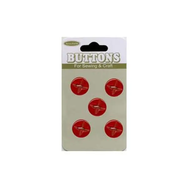 Sullivans Plastic Button, Red- 12 Mm 1