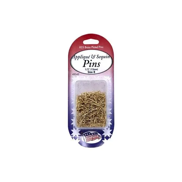 Sullivans Quilters Applique Brass Pins, Brass Plated- 12 Mm 1