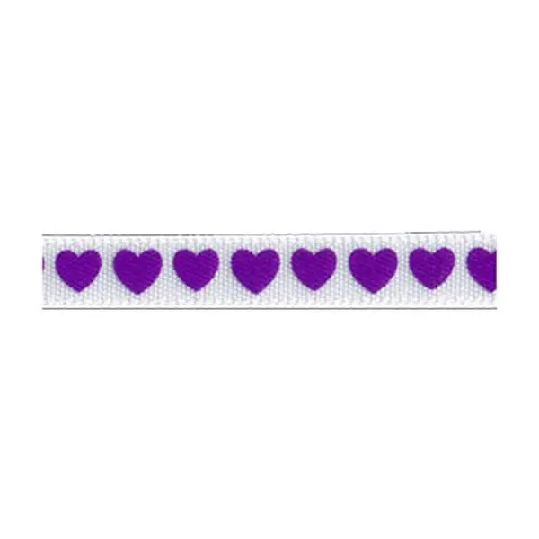 Sullivans Satin Ribbon, Hearts Purple- 6Mm 1