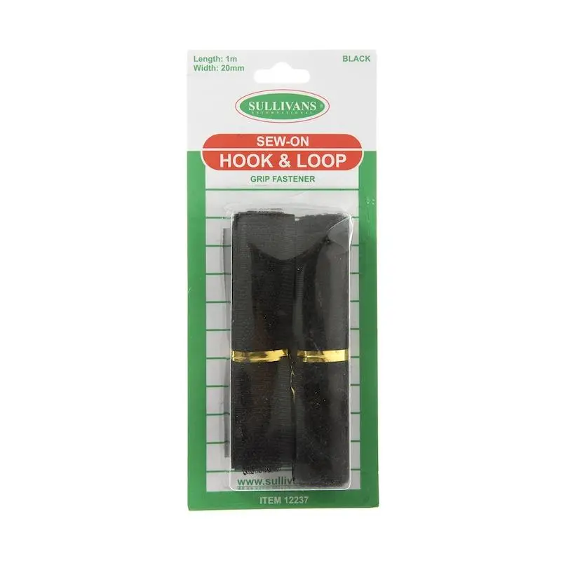 Sullivans Sew-On Hook & Loop, Black- 25Mm X 1M 1