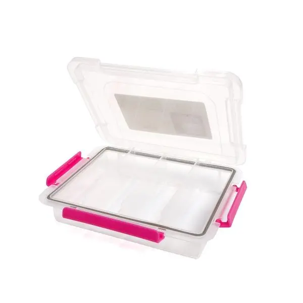 Sullivans Storage Container W/ Adj Slots, Pink- 4 Compartments 1