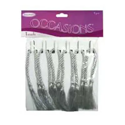 Sullivans Tassel Decoration, Silver 24Cm- 6Pk 1