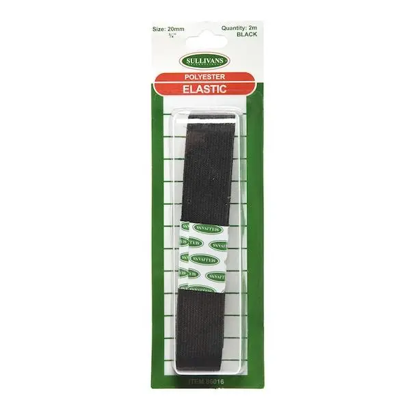Sullivans Woven Elastic, Black- 20Mm X 2M 1