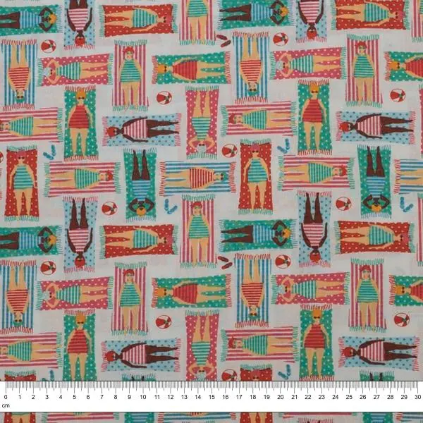Summer Prints Cotton Fabric, Sunbakers- Width 112Cm 1
