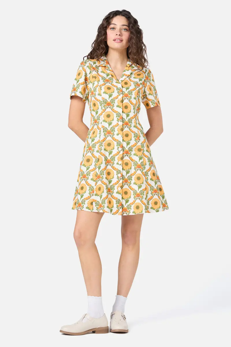 Sunflower Mini Shirt Dress 1