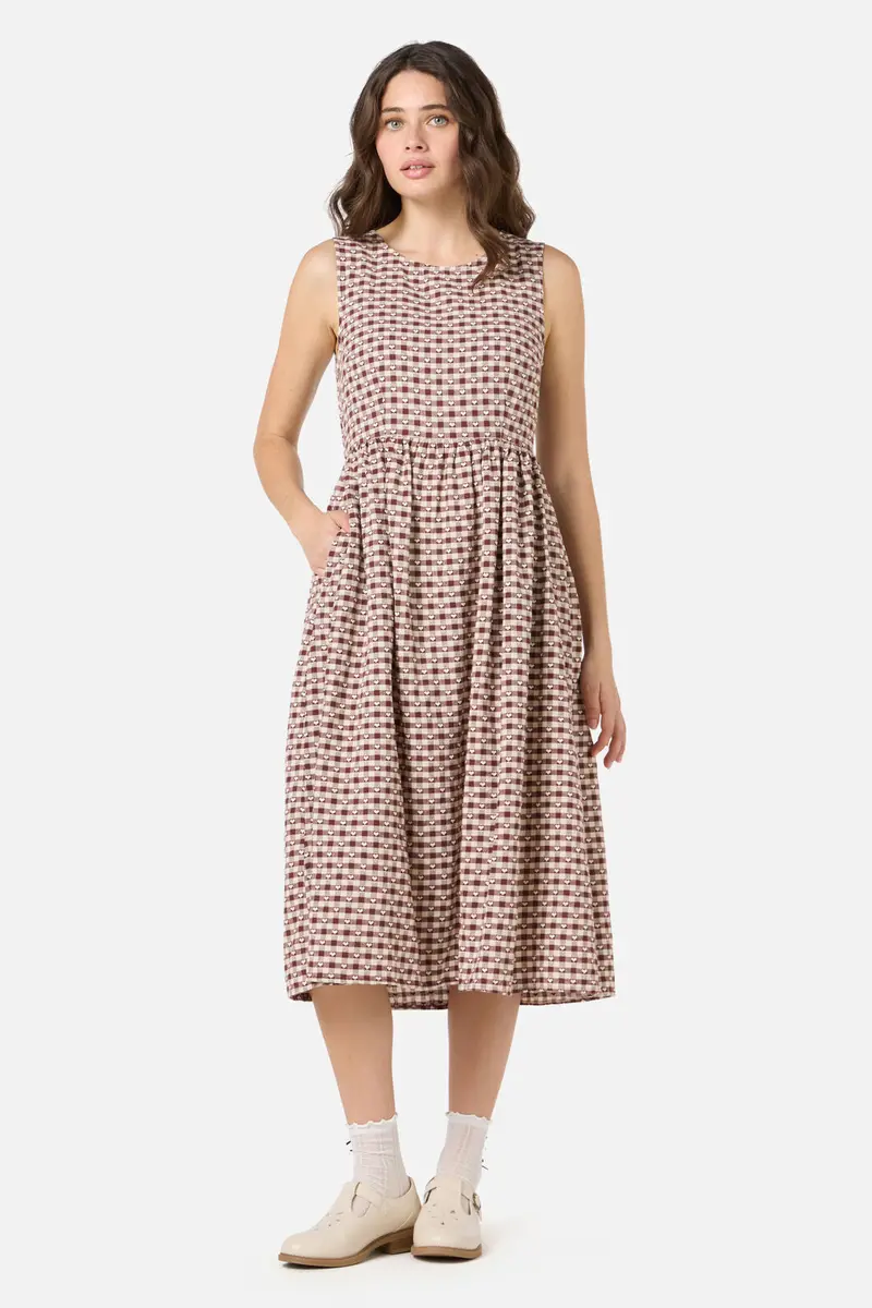 Sweetheart Check Midi Dress 1