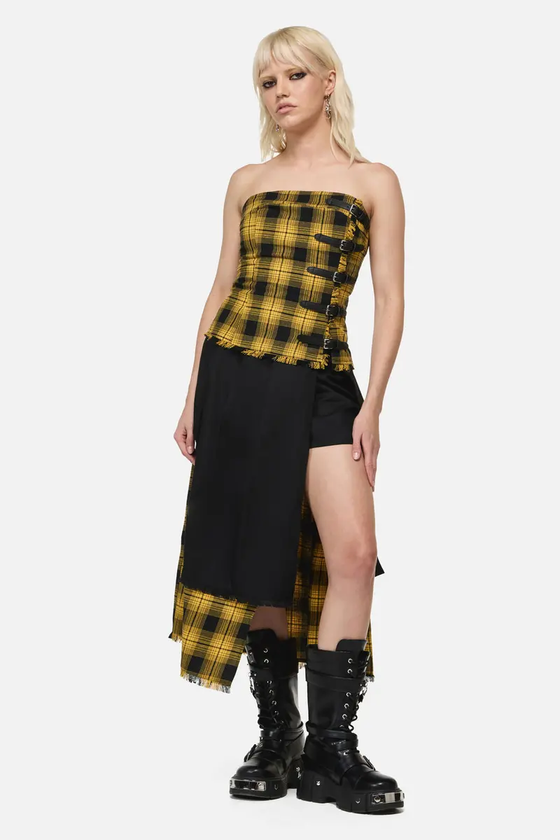 Tai Tartan Strapless Top 1