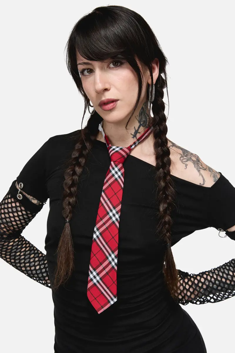 Tartan Adjustable Neck Tie 1