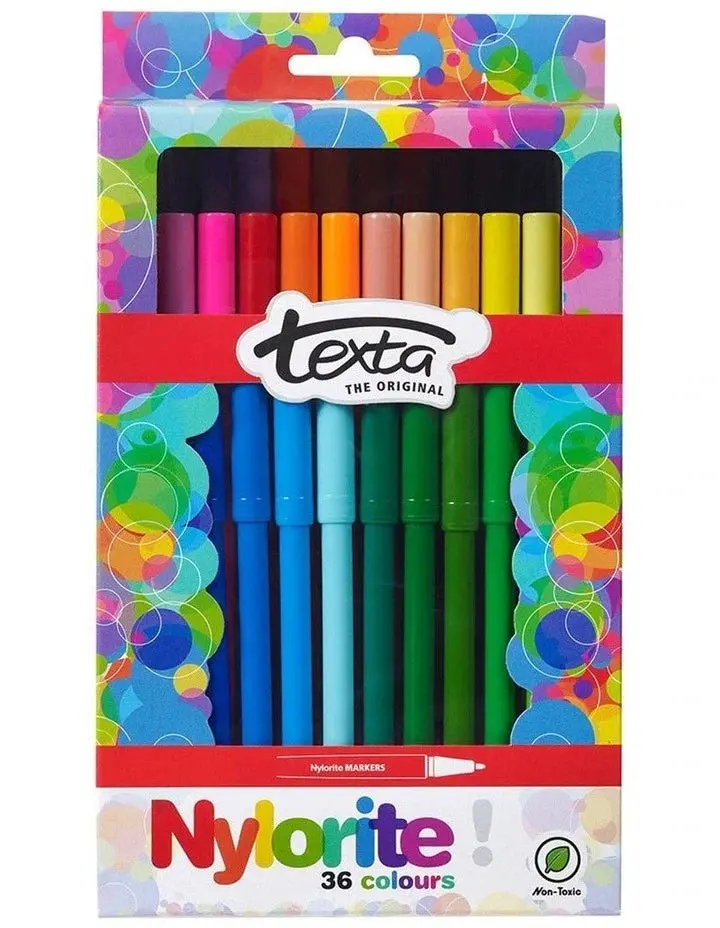 Texta Nylorite Colouring Markers, 36Pk 1