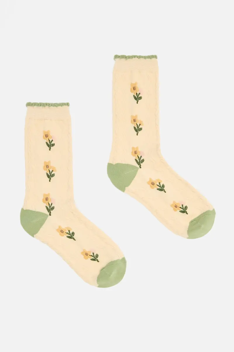 Textured Flower Socks 1