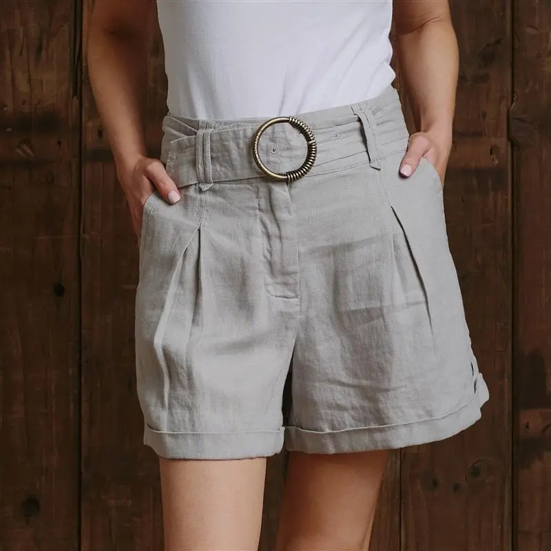 The Lawns Linen High-Waisted Short - Puku 1