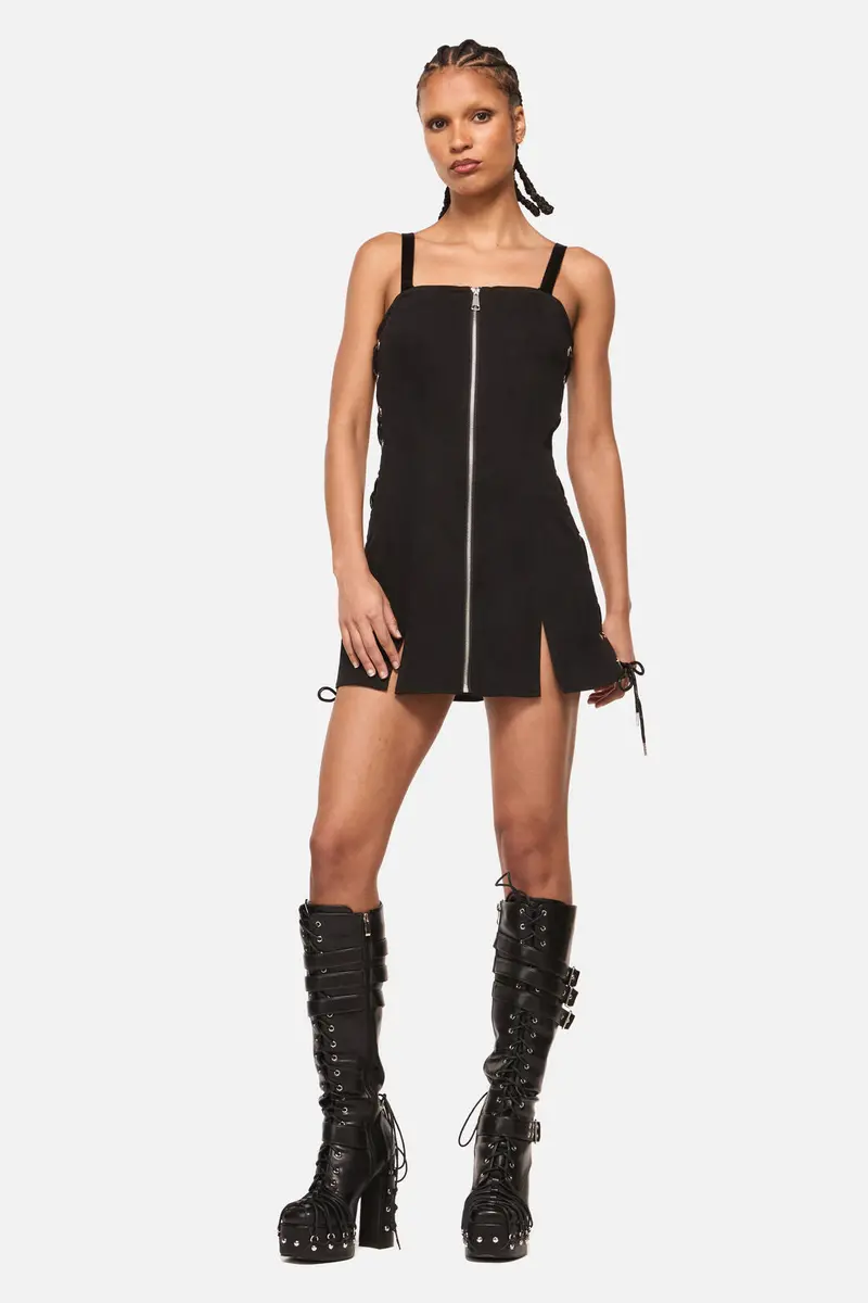 Thunder Denim Zip Mini Dress 1