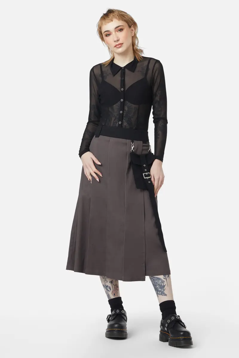 Time & Date Pleated Unisex Skirt 1