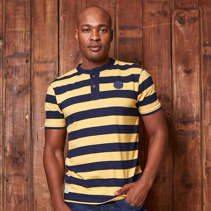 Timeless Striped Henley Midnight 1