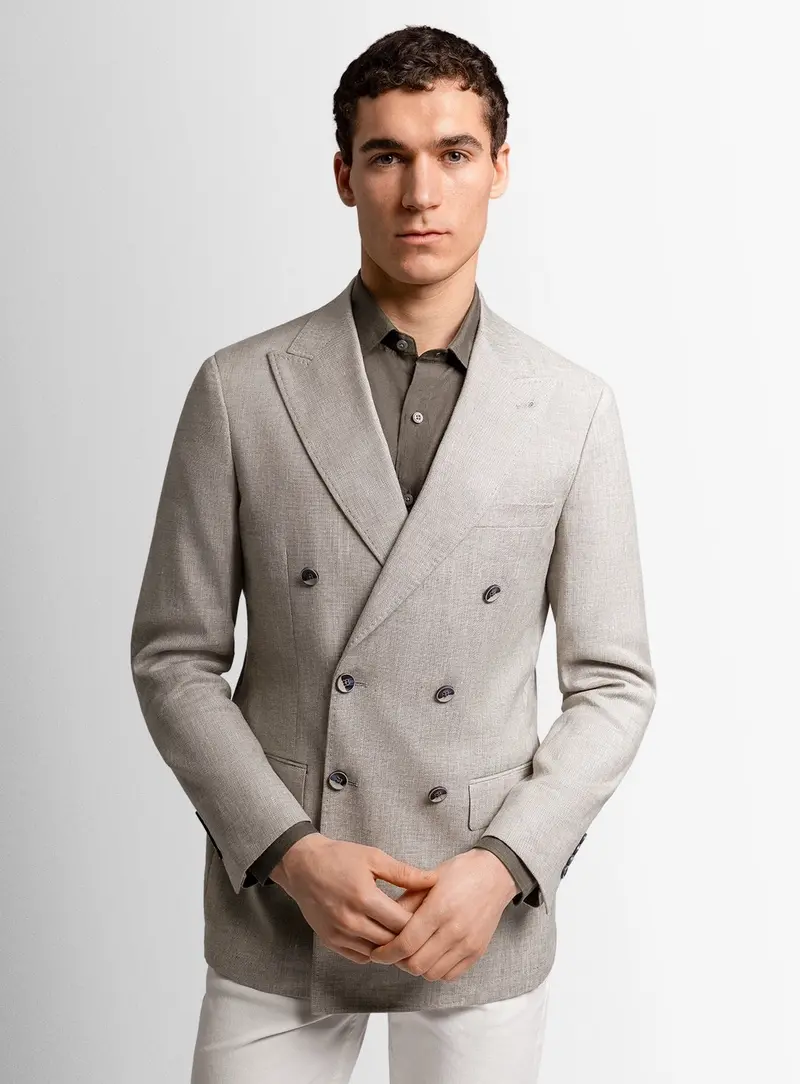 Tommaso Double Breasted Olive Jacket 1