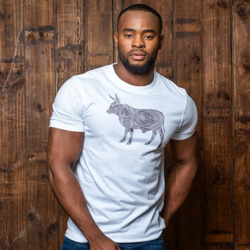 Topographic Nguni Crew Tee Pelican 1