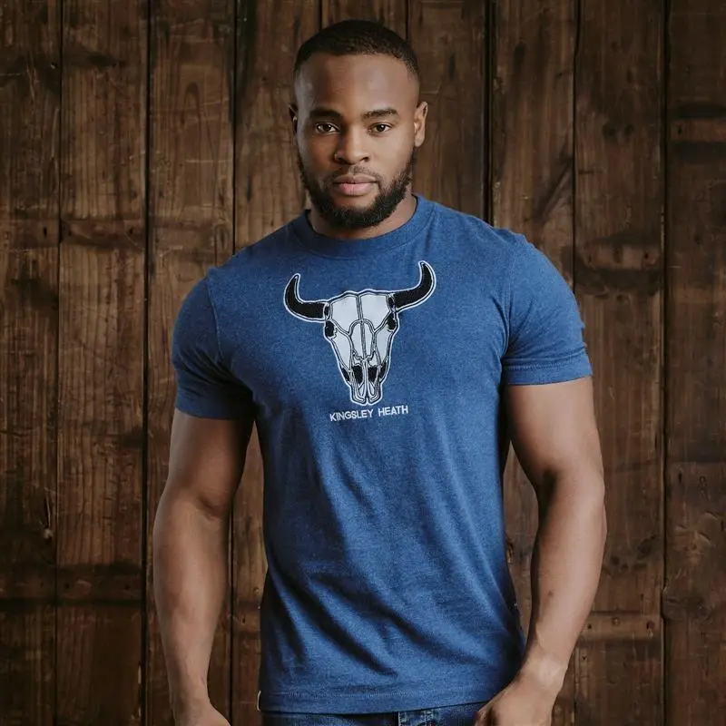 Towelling Infill Skull Crew Tee - Monarch 1