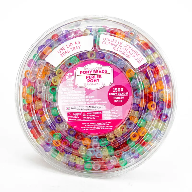 Translucent Pony Bead Set - 1500Pcs 1