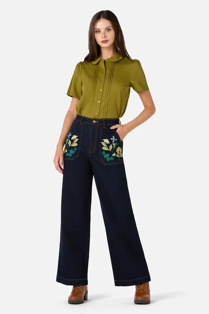 Tree Frog Embroidered Jean 1