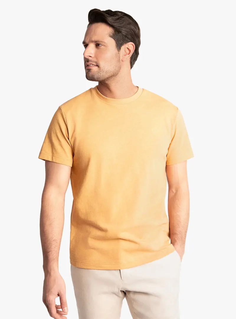 Turin Cotton/Linen Apricot Tee 1