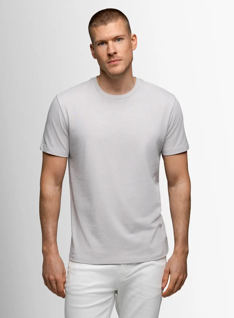 Turin Cotton/Linen Ash Grey Tee 1