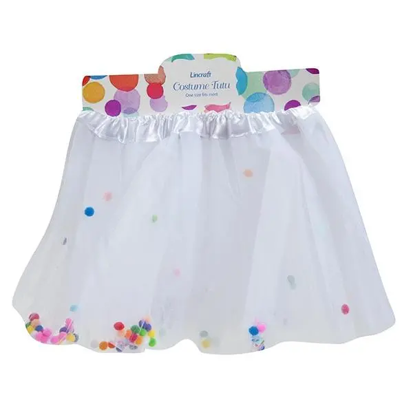 Tutu With Pom Poms, White 1