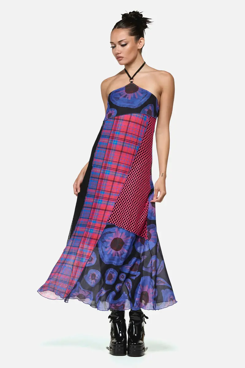 Unseen Patchwork Halter Dress 1