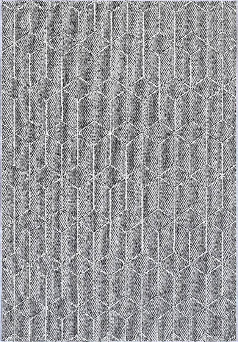 Vanuatu Sikua Grey Geometric Flatweave Rug 1