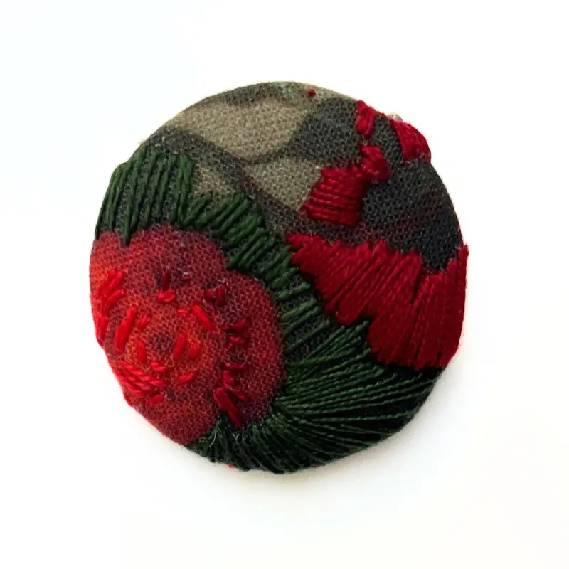 Vase Of Flowers With An Ear Of Corn Brooch 1
