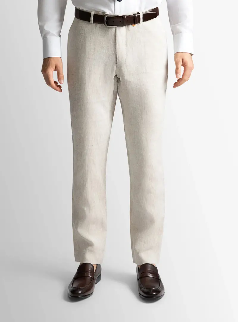 Venezia Linen Sand Suit Trousers 1