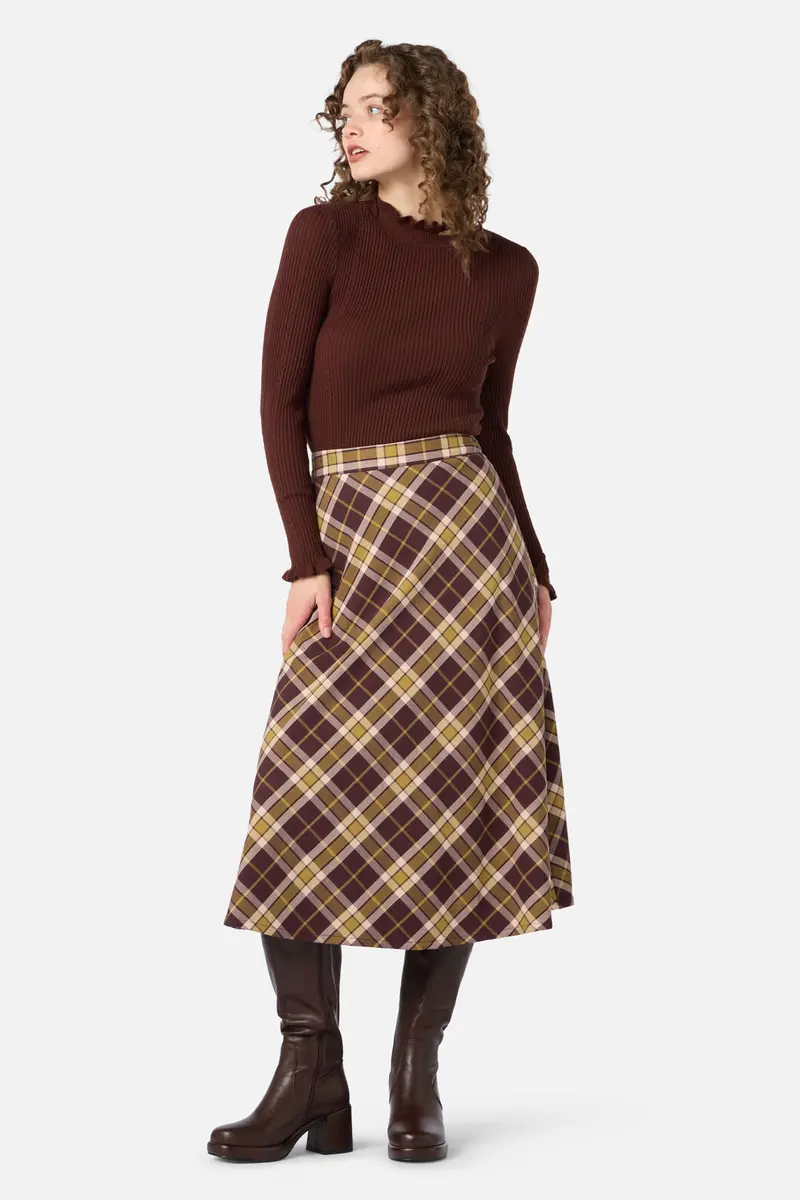 Vera Check Midi Skirt 1