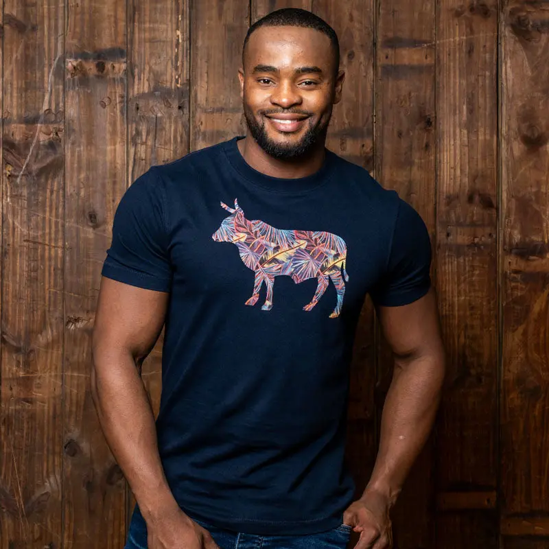 Vibrant Flora Nguni Crew Tee Midnight 1