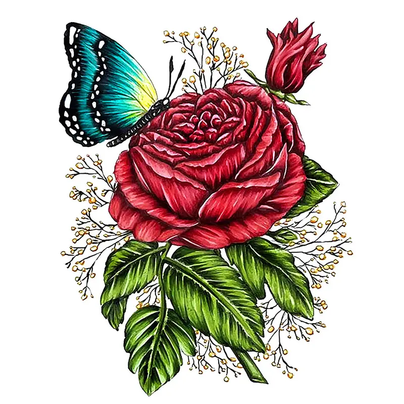 Vintage Blooms Stamp And Colour Set, Rose- 4Pc 1