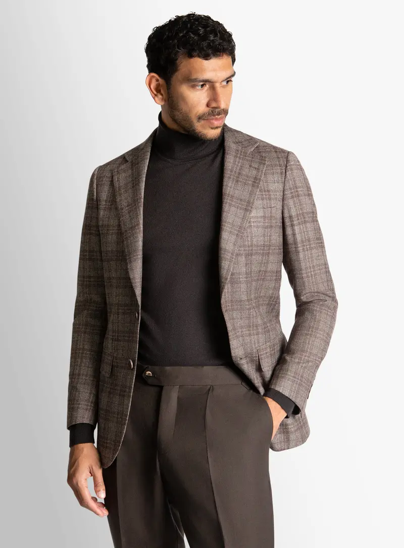 Vitale Plaid Grey-Berry Jacket 1