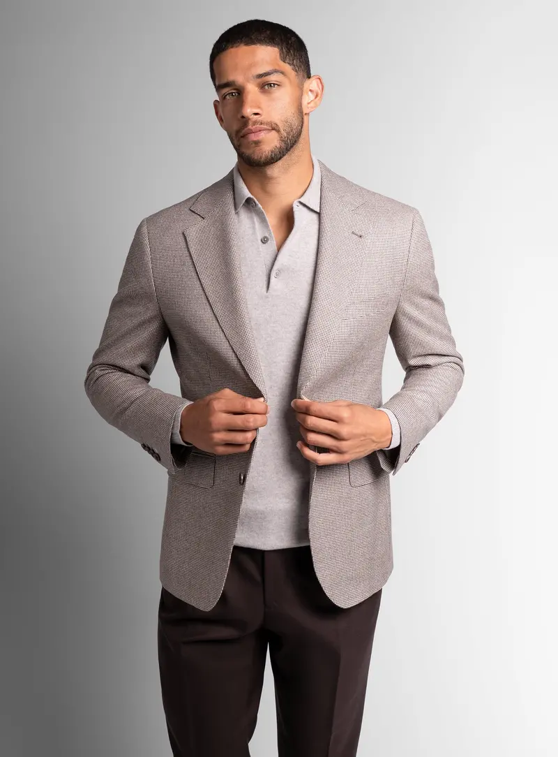 Vito Puppytooth Taupe Brown Jacket 1