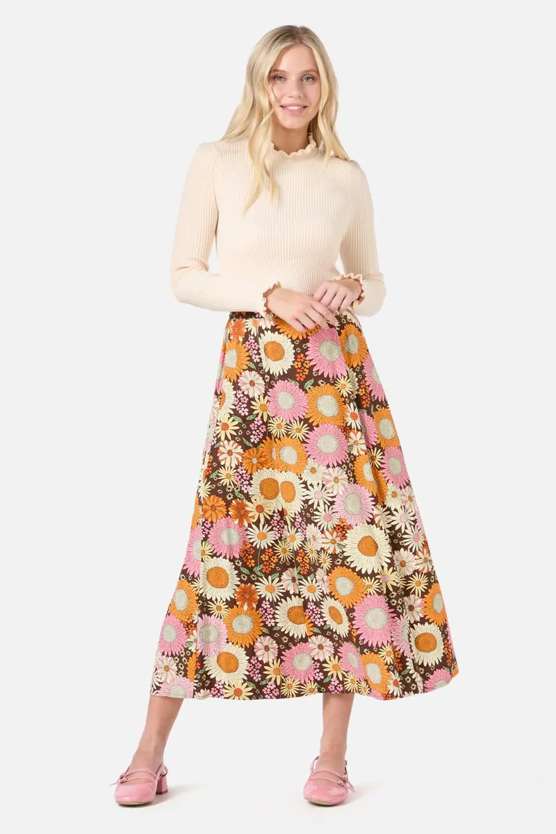 Viva Floral Midi Skirt 1
