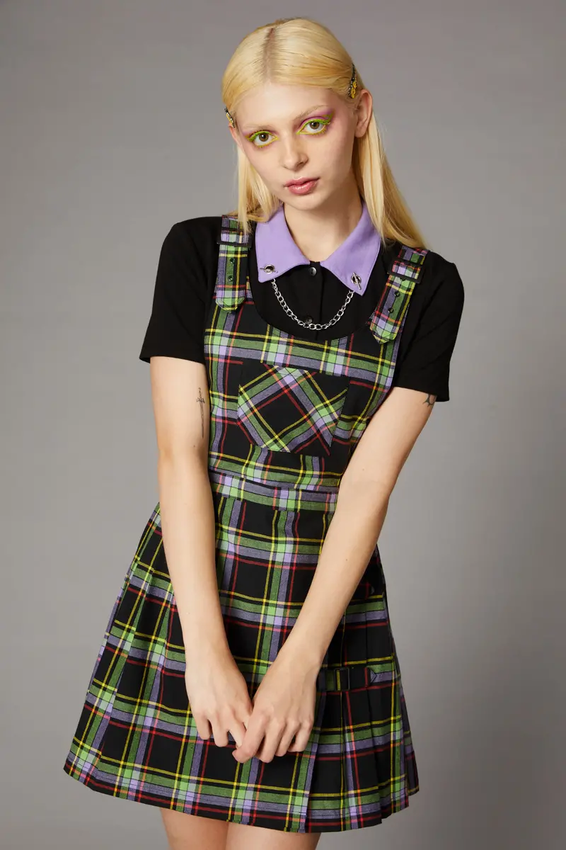 Vivid Tartan Goth Pinafore 1