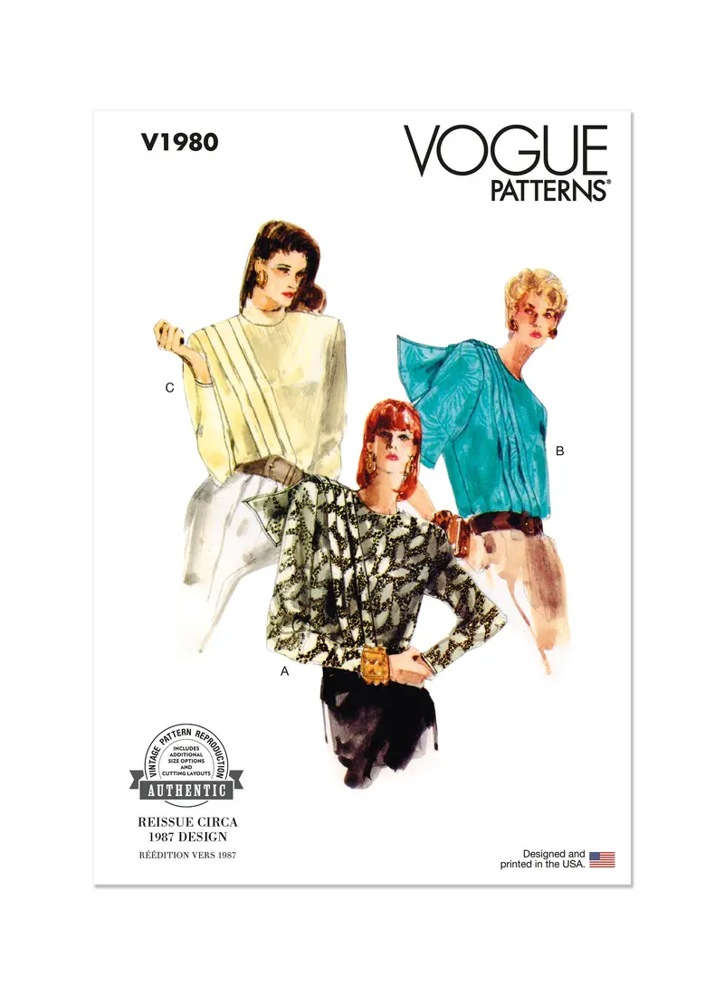 Voguepattern V1980 Misses' Top/Vest 1