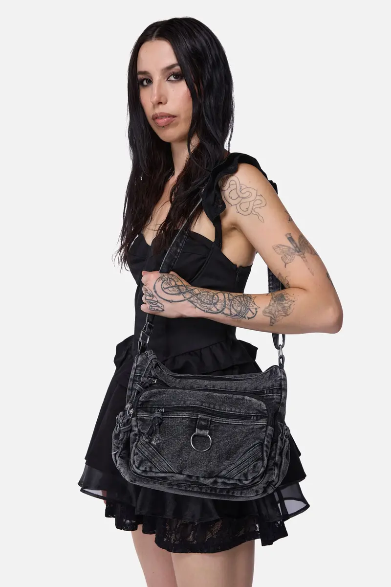 Washed Grey Denim Bag 1