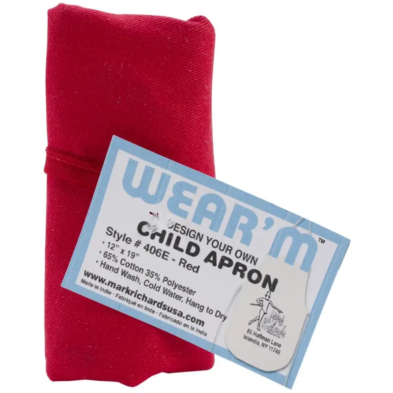 Wear'm Child Apron, Red- 12X19" 1