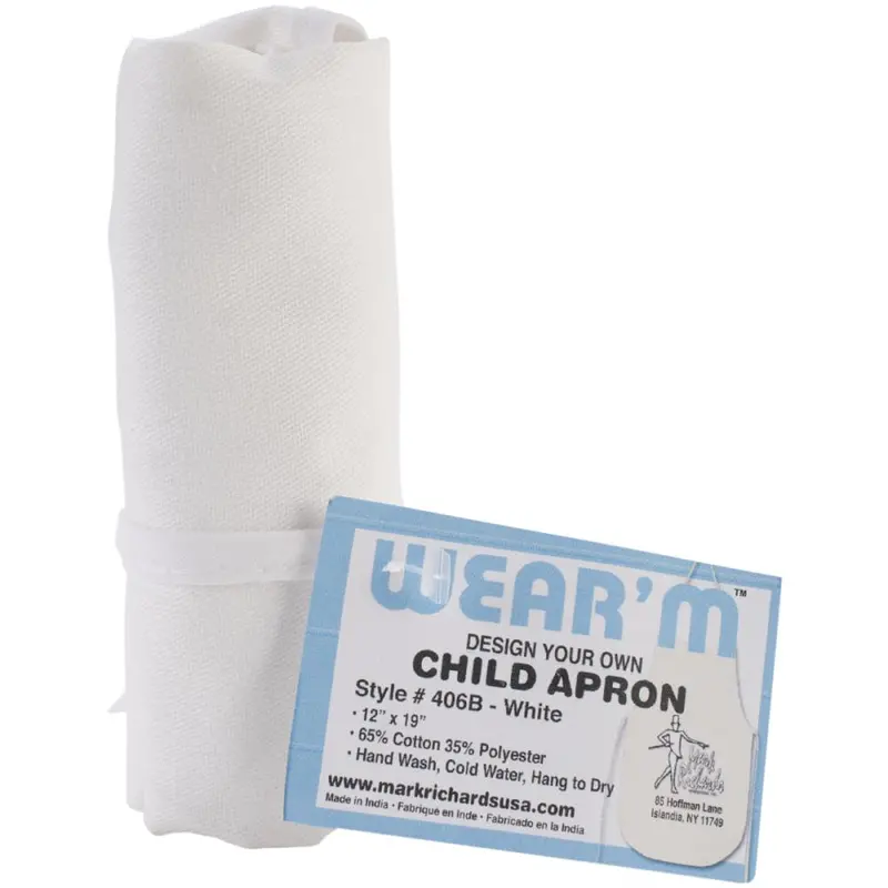 Wear'm Child Apron, White- 12X19" 1