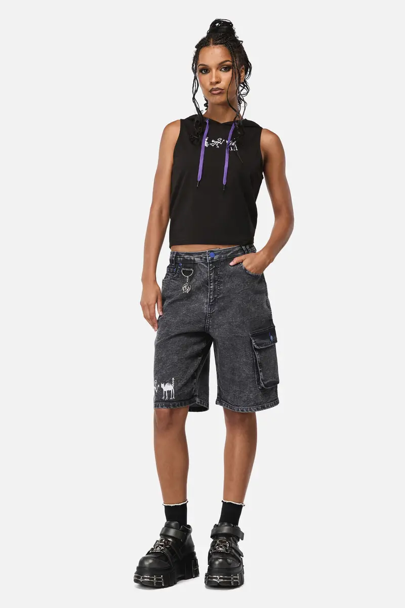Whirl Denim Embroidered Jorts 1